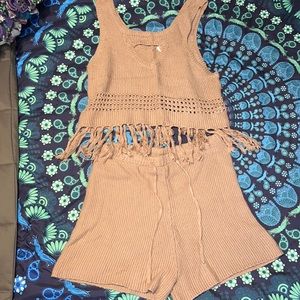 Tan free people beach set